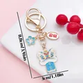 Traditional Chinese lion dance keychain with Peace and Ruyi charms, total 8.8cm length - Peace Lion Dance (ER2149) / 3x8.8cm / Blue