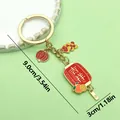 Llavero de linterna china dorada con texto de buen augurio y dimensiones de 9,0 cm - Linterna de Buen Augurio (ER888)