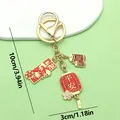 Llavero de estilo chino con amuletos de paz y felicidad, dimensiones 10 cm x 3 cm info - Paz y Alegría (ER890)