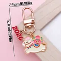 2026 Zodiac Horse Year keychain with lucky bag charm in rose gold finish. - 2026 Year of the Horse Prosperity Pony (ER2117) / 2.5x5.3mm / Gold