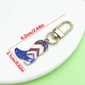 Western cowboy boot keychain featuring American flag enamel pattern on durable alloy - US Flag Pattern Western Cowboy Boot Gate Clasp Pendant (ER2284) / 2.1x6.2cm (4.3g) / Blue