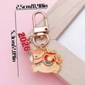 Cartoon zodiac horse keychain with 2026 charm and fortune bag detail - 2026 Year of the Horse Prosperity Pony (ER2118) / 2.5x5.3mm / Gold