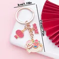 Cute cartoon horse zodiac alloy keychain with 2026 and lantern charms for New Year gifts - 2026 Year of the Horse Lantern Prosperity Pony (ER2138) / 3x7.5mm / White