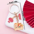 Festive 2026 Chinese Zodiac Horse keychain in gold alloy with a red lantern charm - Lantern Lucky Bag Horse (ER2143) / 3x7.5cm / Gold