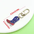 Western American flag cowboy boot keychain with dimensions 6.2cm x 2.1cm for bag decor. - Western Cowboy Boot Style (ER2282) / 2.1x6.2cm (4.5g) / Blue
