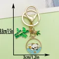 Schattige panda en bamboe metalen sleutelhanger met afmetingen van 8,8 cm x 3,0 cm - Zwemband Panda (ER1081)