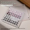 Boîte de rangement en acrylique magnétique à 64 grilles pour strass et bijoux d'ongles - Boîte de Rangement en Acrylique 64 Grilles