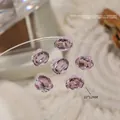 Eleganter rosa eistransparenter Rosenkristall Nagelschmuck Anhänger, Größe 10x12 mm - Oval Rose