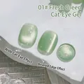 Premium muntgroene glasparel kattenoog nagellak gel 01# variant voor zomerse nagelkunst - Kattenoog-effect / 01# Fris Groen