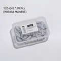 Set di 50 mini cilindri abrasivi per unghie da 3mm grana 120 in scatola di plastica trasparente - 50 Pezzi / 120 Mesh