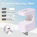 Portable rechargeable white UV LED nail lamp with 6 LEDs for 60s quick drying finish - Open Rechargeable Style / White