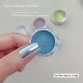 Poudre miroir magique chrome bleu marine pour décoration d'ongles brillante, 0,35g - 04# (Env. 0.35g) / Aigue-marine