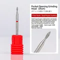 Diamond nail drill bit for cuticle removal, fine grit, short model for precise manicure. - Torch Head Short F