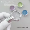 Poudre à ongles professionnelle miroir magique argenté pour un fini manucure chrome soyeux - Lune Miroir