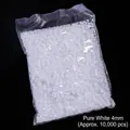 Perle bianche 4mm a retro piatto per decorazione nail art, confezione da circa 10.000 pezzi - 4.0mm (ai-Circa 10.000 Pezzi/Confezione) / Bianco puro