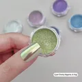 Poudre miroir de qualité pour ongles vert cerise, fini chrome métallique, pot de 0,35g - Cerise Verte