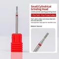 Small cylindrical diamond nail drill bit for professional cuticle removal and manicure - Small Cylinder F