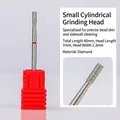Small cylindrical diamond nail drill bit for professional cuticle removal and polishing - Round Diamond F
