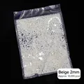 Perle semitonde flatback bianco crema da 2 mm per nail art, confezione 10.000 - 2.0mm (ai-Circa 10.000 Pezzi/Confezione) / Bianco avorio
