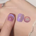 Επαγγελματικό ολογραφικό βερνίκι νυχιών rainbow cat eye με εφέ γκλίτερ απόχρωση N.10 - 10# Πλευρά της Λίμνης με Νούφαρα