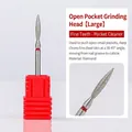 Large diamond flame nail drill bit for cuticle removal, 45mm total length - Spindle F