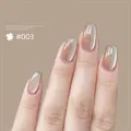 Ceramic white cat eye nail polish with a pearlescent shimmer finish, shade #003. - Satin Cat Eye 03#