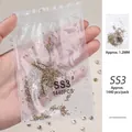 SS3 white Czech pointed bottom rhinestones for professional nail art, 1440pcs pack - Transparent / SS3 (1440 Pieces/Pack)