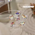 Aurora irisierende Taubenei-Kristalle und Strasssteine für Nagelkunst-Dekorationen - Oval Mondschein