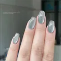 Vernis à ongles gel effet œil de chat gris étincelant #007 pour manucure d'art - Œil de Chat Satin 07#