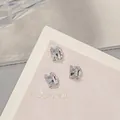 Elegant silver butterfly on rectangular crystal alloy nail art decoration jewel charm - White Butterfly Wing (G1714-01) / Single Piece