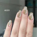 Vernis à ongles gel œil de chat blanc porcelaine brillant avec paillettes, teinte #009 - Œil de Chat Satin 09#