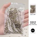 Strass tchèques à fond pointu transparents SS12 3,0 mm pour nail art, lot de 1440 - Transparent / SS12 (1440 Pièces/Paquet)