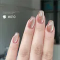 Vernis gel pour ongles œil de chat blanc porcelaine effet scintillant #010 - Œil de Chat Satin 10#