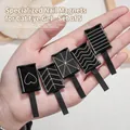 Set of 5 powerful black nail magnets for cat eye gel with heart and wave patterns - Set of 5