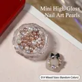 Maillard style mixed size high-gloss pearls for nail art decoration and DIY crafts - 01# Mixed Sizes / Light Colors Mixed