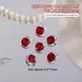Sparkling Bordeaux red square cut nail art rhinestones for elegant festive manicure decor - Rounded Square Style (G1616) / 1 Piece