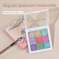 9-color solid glitter nail gel polish palette featuring aurora opal mud with brush and art box - Bling Mud No.02