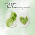 Green watercolor nail smudge liquid #015 tea tree ink effect on white nail tips - Tea Tree (15#)