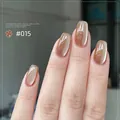 Vernis à ongles gel œil de chat cristal scintillant premium en brun champagne élégant #015 - Œil de Chat Satin 15#