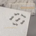 Sparkly silver bow zircon nail art charm with 3D luxury design for manicure decoration - Butterfly Bow Style (G1626) / 1 Piece/Pack (3.5*10mm) / Silver