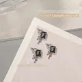 Abalorio de uñas de ala de mariposa de aleación con piedra preciosa rectangular oscura 13x17mm - Ala de Mariposa Gema Negra Izquierda (G1714-15) / Pieza única