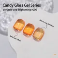 Vernis à ongles en gel transparent orange ambré avec effet œil de chat magnétique, code 006 - N°06