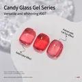 Vernis à ongles rouge translucide montrant les effets œil de chat et solide - 07#