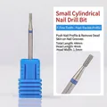 Small cylindrical diamond nail drill bit for precision cuticle removal, 44mm total length. - Small Cylinder M