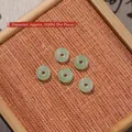Traditional Chinese style light green jade Ping'an buckle nail art bead 10mm diameter - Light Green Large Peace Buckle / 1 Piece
