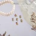 Elegant Maillard brown butterfly nail charms with sparkling rhinestones for nail art DIY - Small Butterfly (G1424) / 1 Piece