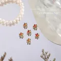 Elegant Maillard brown star-shaped nail art rhinestone charm with pearl and zircon details - Five-Pointed Star (G1425) / 1 Piece