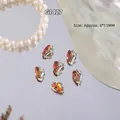 Luxury amber brown axe-shaped nail art rhinestone charm for DIY manicure, 8x11mm - Axe Shape (G1427) / 1 Piece