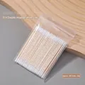 100pcs double-headed nail cotton swabs for precision cleaning and manicure art in clear bag - Double-Ended Short Style / 100 Pieces/Pack (7cm)