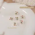 Golden Santa Claus nail art charms with zircon rhinestones for Christmas manicure - Santa Claus Shape (G1653) / Single Piece
